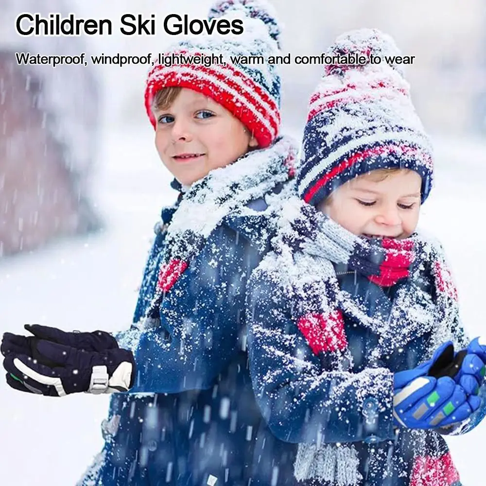 New Children Kids Winter Snow Warm Gloves Boy Girls Ski Snowboard Windproof Waterproof Thicken Keep Warm Winter Must