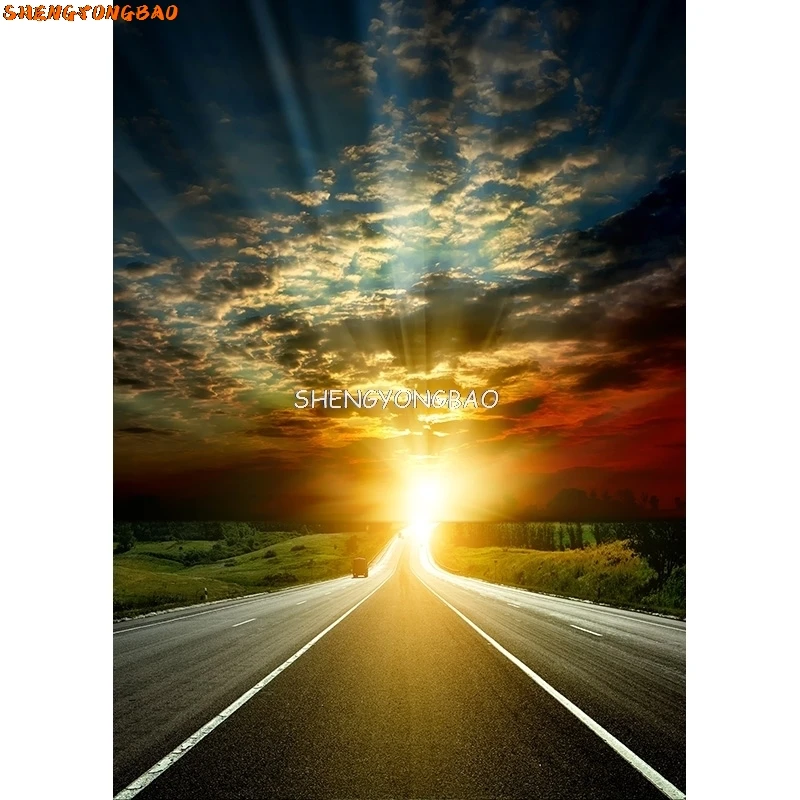 SHENGYONGBAO Route Paysage Naturel Photographie Fond Voyage Paysage Photo Décors Studio Props 2162 TKGL-01