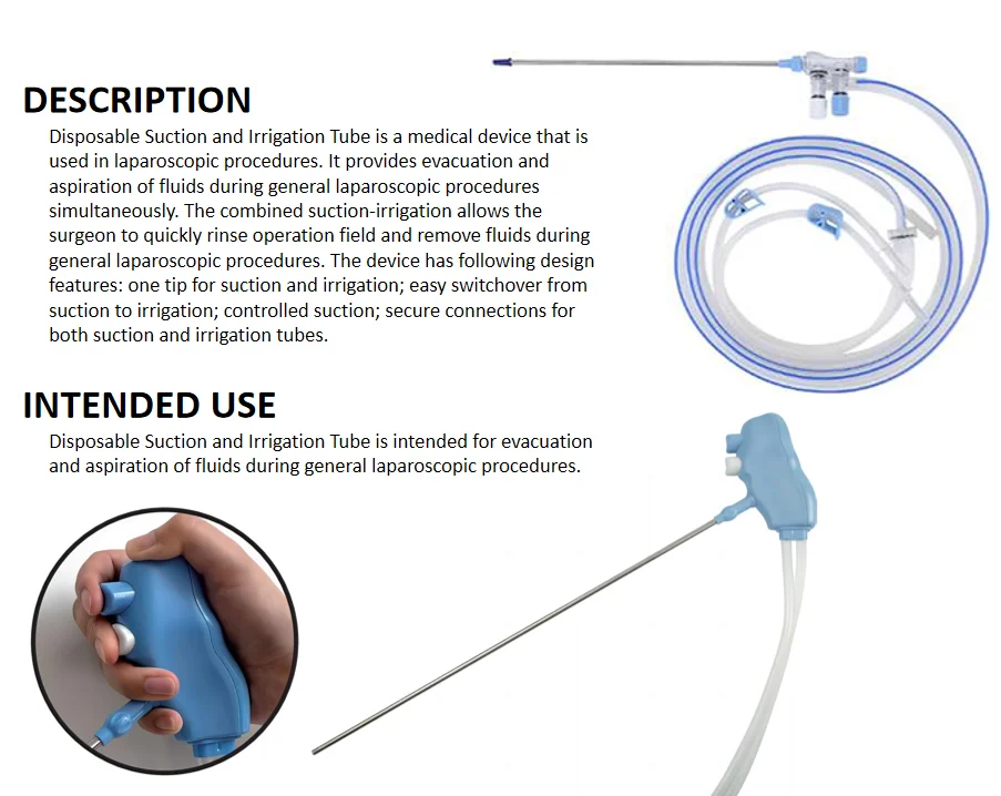 

Medical Irrigation Tube Disposable Suction and Irrigation Tubes With Tube for Laparoscopy