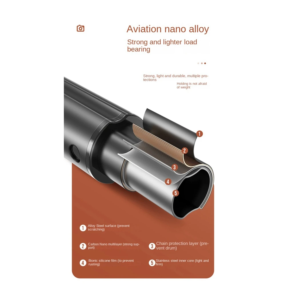 POP-lP185 アルミ合金 1.6 メートルハンドヘルドスタビライザー床伸縮ポール四脚携帯電話 Bluetooth Selfie