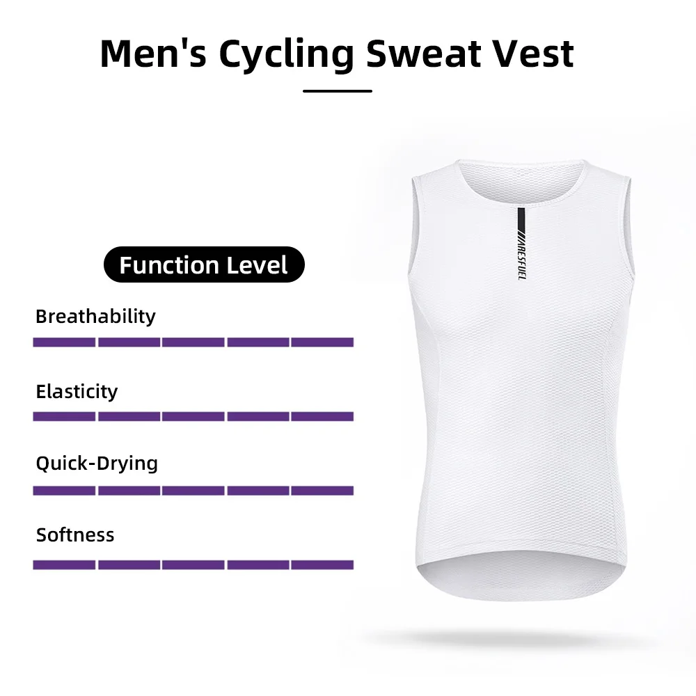 Men Vest Undershirt Breathable Quick-Dry Base Layer Sleeveless Jersey for Bicycle Clothing Men Sweat-Wicking Optimal Comfort Men