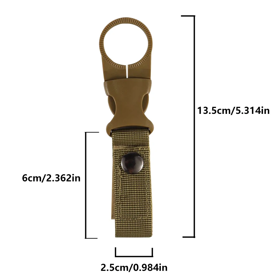 Cinta colgante de botella de bebida de nailon para exteriores, hebilla de Montañismo multifuncional, Clip Mineral de agua portátil