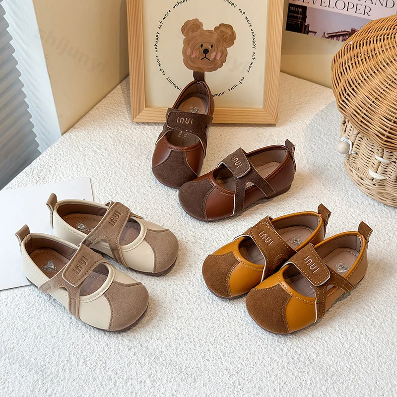 

2025 Spring New Children's Fashion Casual Single Shoes Boys' Soft Soled Comfortable Sports Shoes Girls' Retro Versatile Sneakers