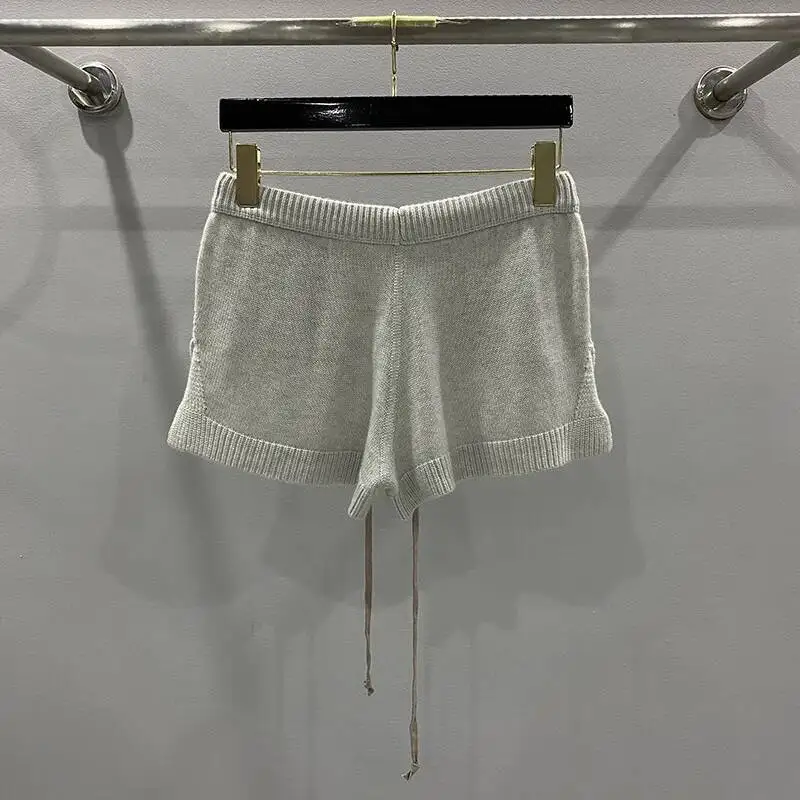HKSH Women Shorts Dark Style Drawstring Elastic Waist Pocket Knitted Trendy Elegant Fashion High Street Casual Hot Pants HK15177