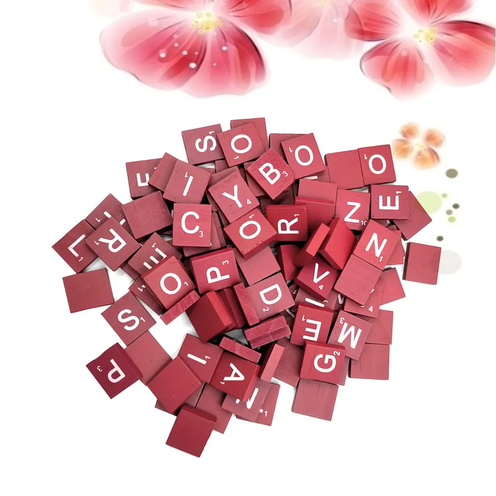 

100 шт. деревянных кубиков с буквами алфавита для обучения грамоте, декоративные элементы для детского творчества, деревянные заготовки для Монтессори-игр