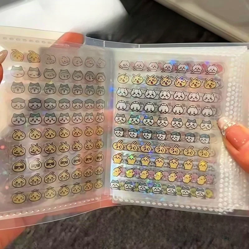 

60 Stickers (4200 Pieces) Sticker Book Free Storage Book Cute Laser Star Sticker Small Nose Gaga Pack Pinch Sticker