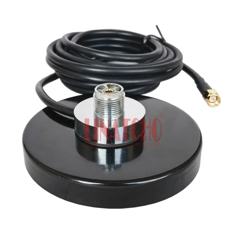 Super Diameter 90MM Round SO239 Socket Jack Magnetic Car Antenna Base Mount RG58U Cable SMA connector