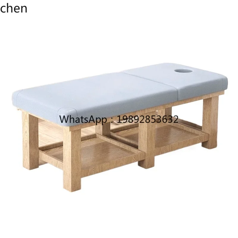 AA Solid wood beauty treatment bed massage multi-functional ear picking body tattoo embroidery with holes