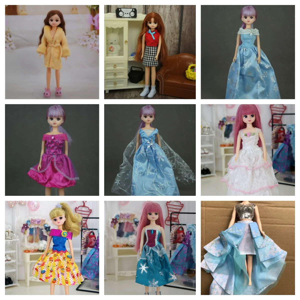 Sweetpie Dress Fashion Doll Clothes Set for Blythe Licca Bratss 1/6 Cute Female Doll Outfit Kids Toy Doll Ensemble