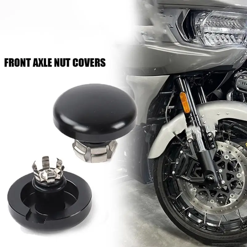 

High Strength Aluminum Front Axles Nut Cover Corrosion Resistant Easy Installation Universal for Bike 121 117 CVO H9EE