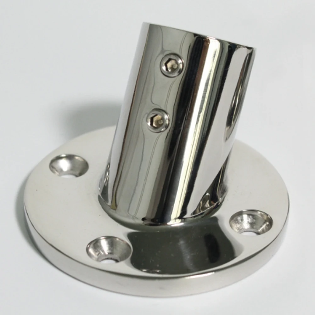 Marine Stainless Steel 60 Degree 22mm 7/8 Inch Tube Round Base Hand Rail Railing Fitting Rowing Yachts Accessories