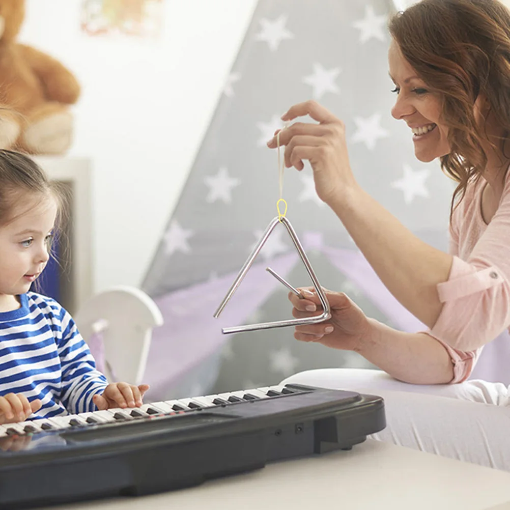 

5 Sets Triangle Percussion Instruments Metal Kids Child Musical 456789 Inch Striker Portable Sturdy Educational