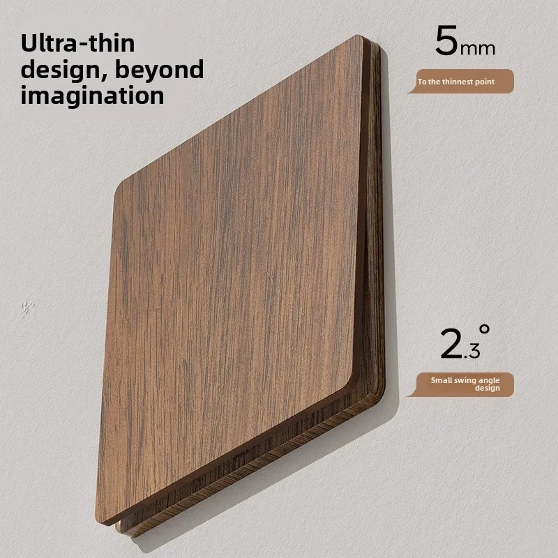 86 Type Retro Wood Grain Switch Hotel Homestay Imitation Walnut Switch Panel 5.5mm Ultra-Thin Ac85-265v Antique Wood Grain Color