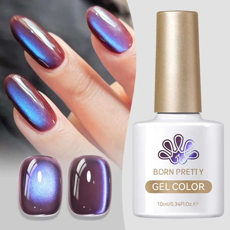 BORN PRETTY 10ml violet couleur claire chat Gel magnétique Ultra brillant Semi Permanent tremper Gel UV vernis d'art d'ongle pour les ongles d'été