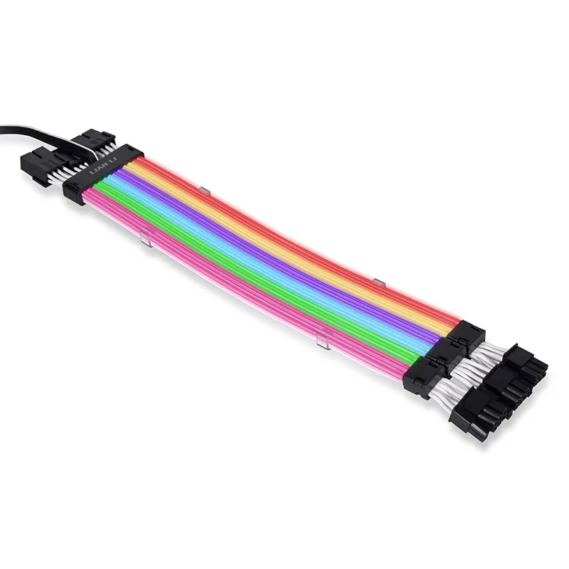 LIAN LI-Strimer Plus V2 Cabos de Extensão RGB Endereçáveis, Disponíveis para Placa-Mãe 24Pin, GPU Dual 8Pin, GPU Triplo 8Pin