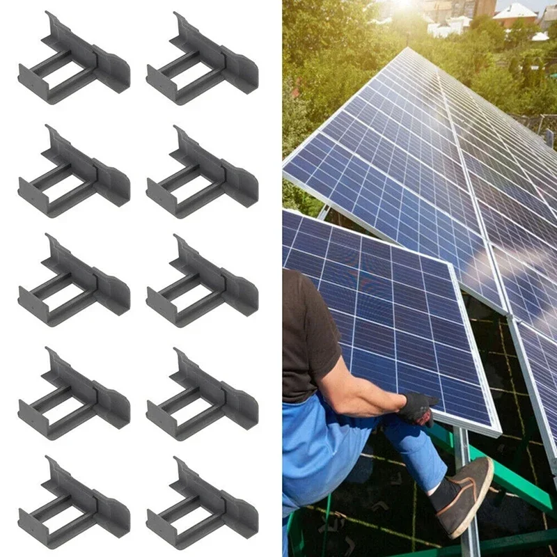 10pcs Solar Panel Water Drain Clips Dust Mud Removal Clamp for PV Modules Roof Photovoltaic Cleaning Auto Drainage Buckle