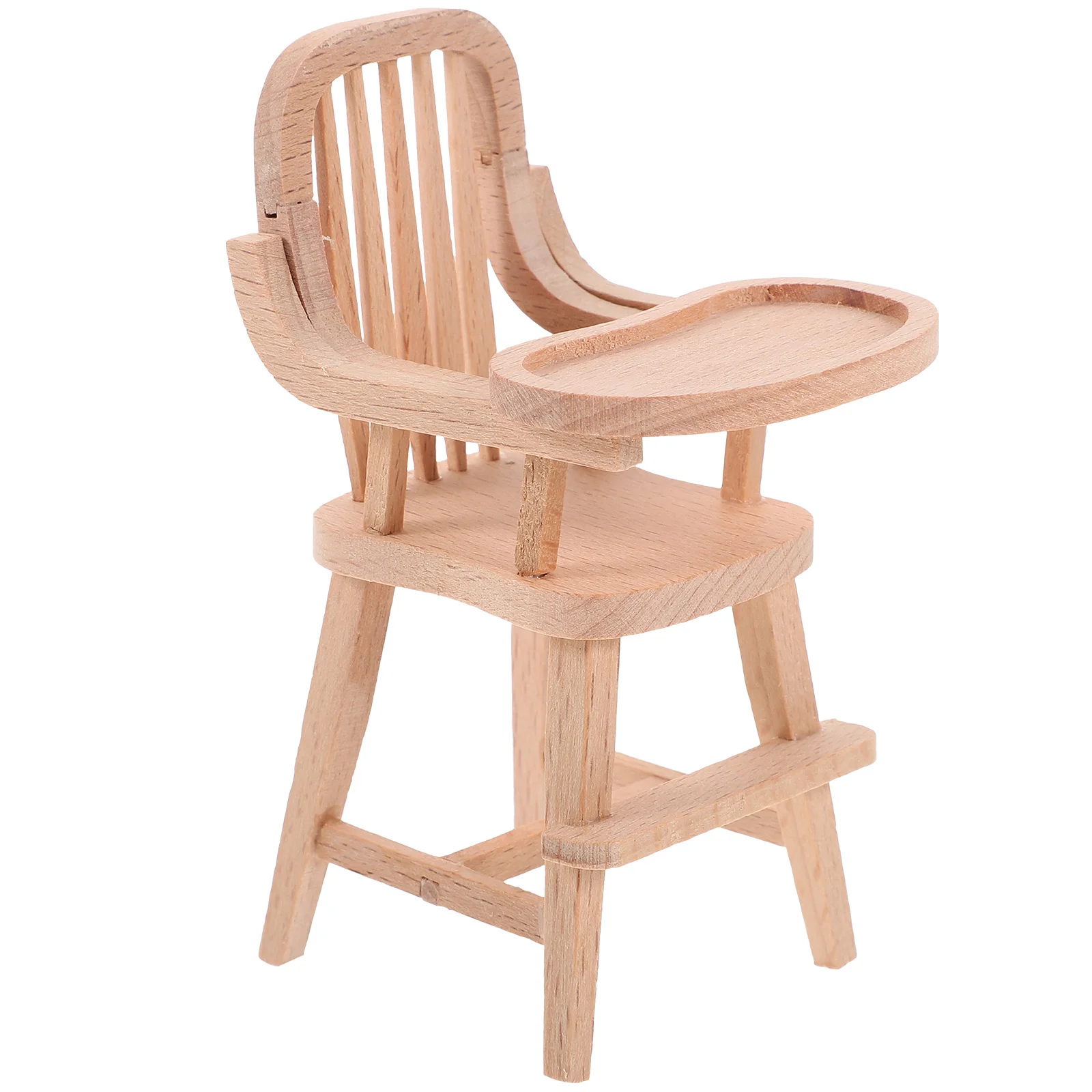 Wooden High Chair High Chair Wooden Baby Chair Models 1:12 Scale Desktop Chair Mini Furniture Dollhouse