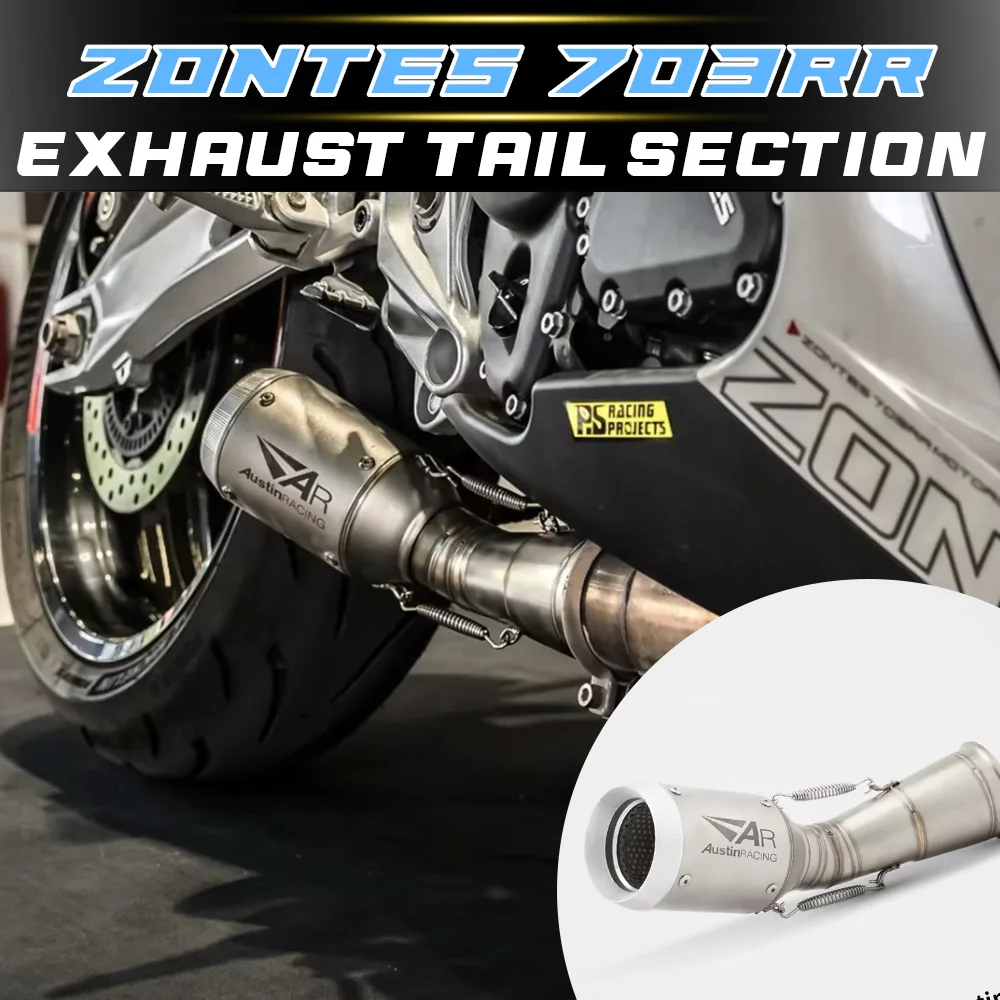 

For ZONTES 703RR exhaust pipes, performance enhancement with stainless steel mid-section and tail section.