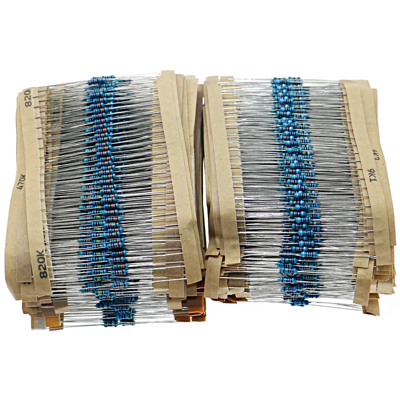 2600pcs 130 Values 1/4W 0.25W 1% Metal Film Resistors Assorted Pack Kit Set Lot Resistors Assortment Kits Fixed resistor