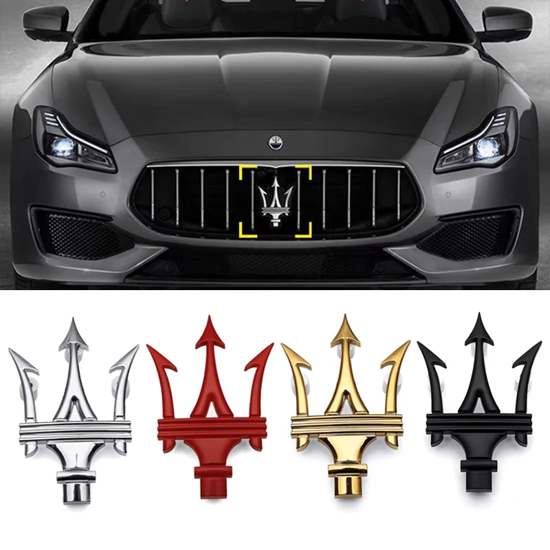 Emblema Frontal para Automóvil de 13.8x9.5cm, Repuesto de Insignia para Maserati Quattroporte, Ghibli, Cinquettroporte, Levante, Granturismo, Trident