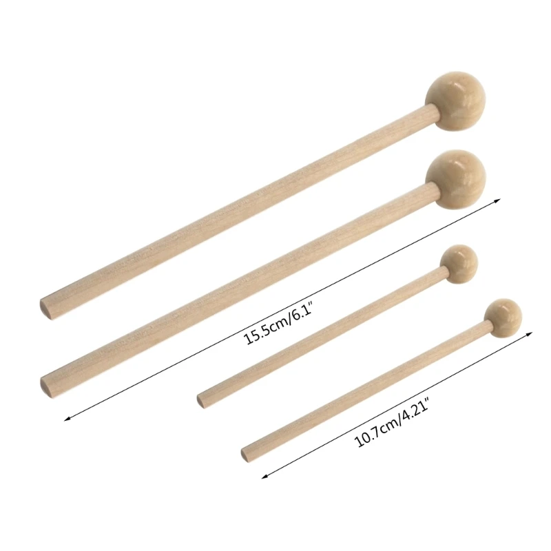 2pcs Wooden Drum Mallet Stick Ethereal Drumstick Round Head Drum Sticks Percussion Instrument Accessories Drum Hammer