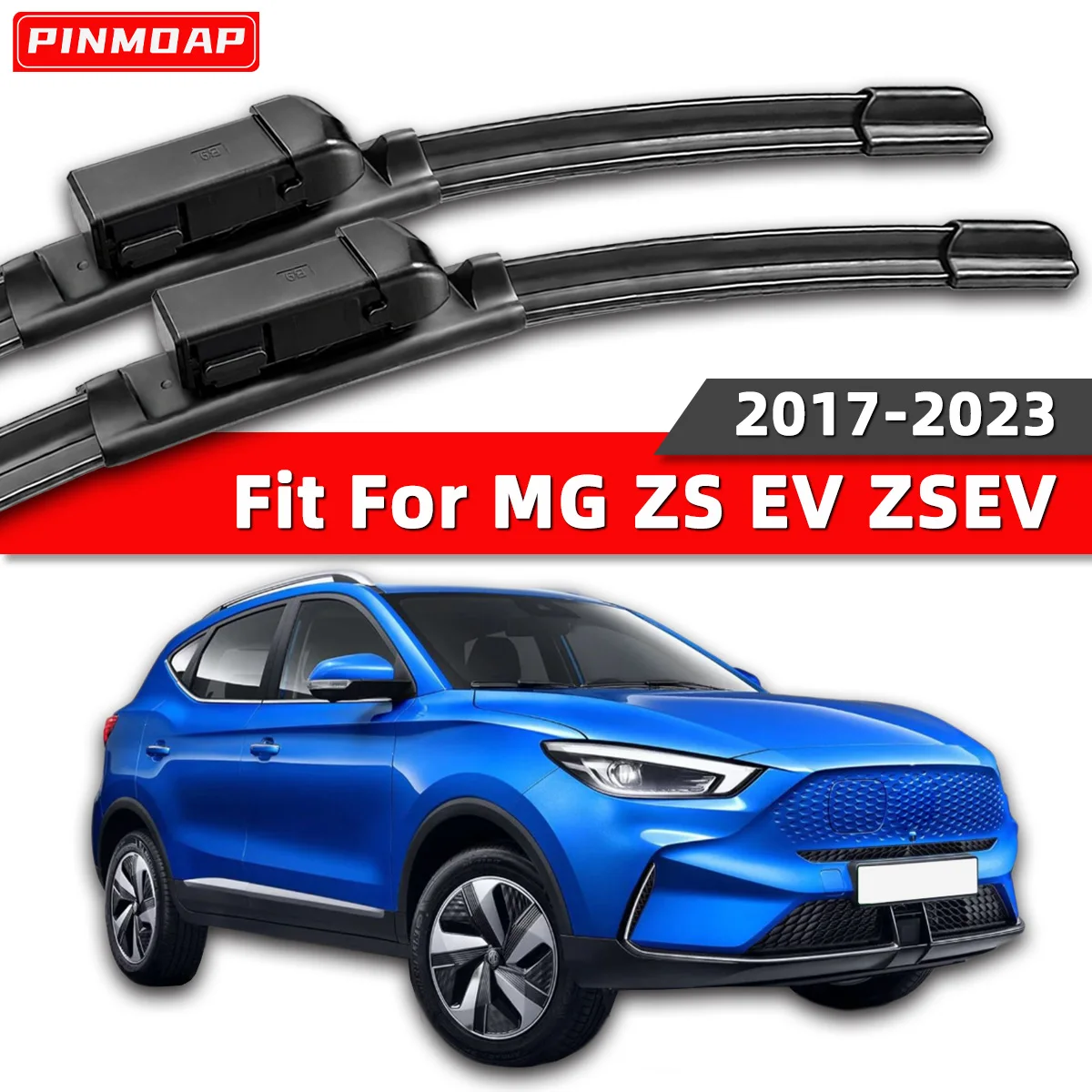 PINMOAP 2 Stück Auto-Frontscheibenwischer, passend für MG ZS EV ZSEV 2017-2023, keine Wasserflecken, einfache Installation, Wischerblatt-Zubehör
