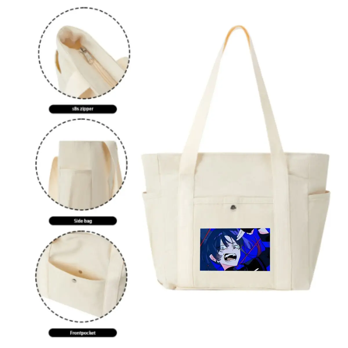Anime Angst Trendy Multi-Pocket Bag – Perfect for Coffee Shop Visits