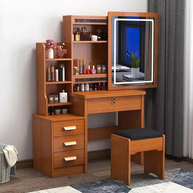 

Bedroom Nordic style beauty ladies wholesale cheap storage dresser wooden brown