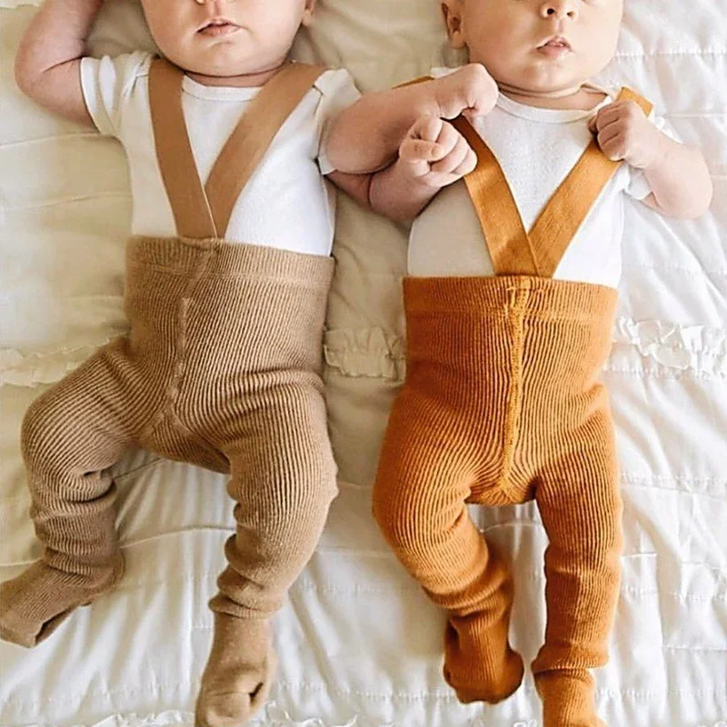 New Babys Cotton Suspender Pantyhose Infants Baby Girls Boys Cute Solid Color High Waist Bandage Overall Leggings Tights