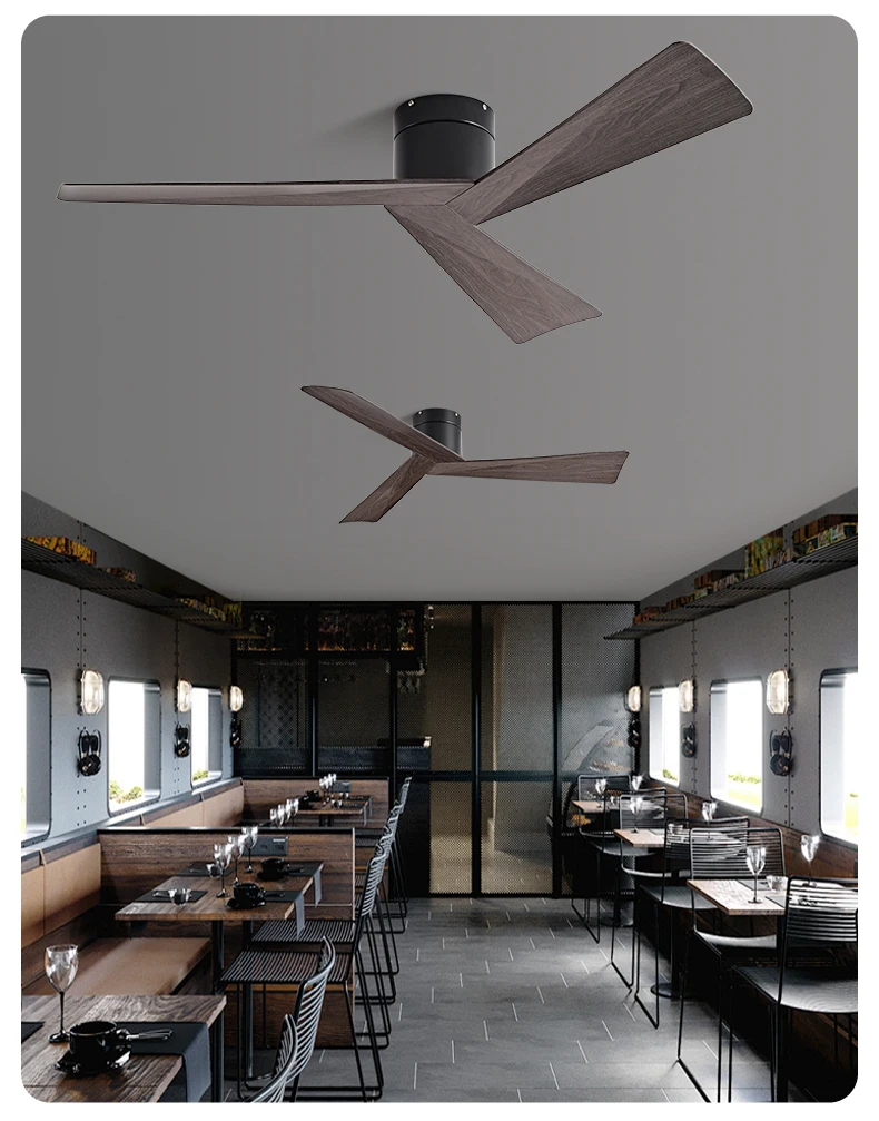 Retro Ceiling Fan for Home – 52-Inch DC Motor, No Light, Remote Control — detail 10