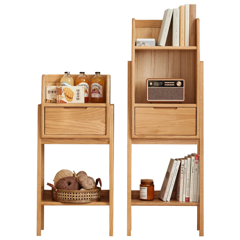 

Solid wood storage shelves modern simple sofa side tables living room side table storage cabinets sofa rear shelves storage