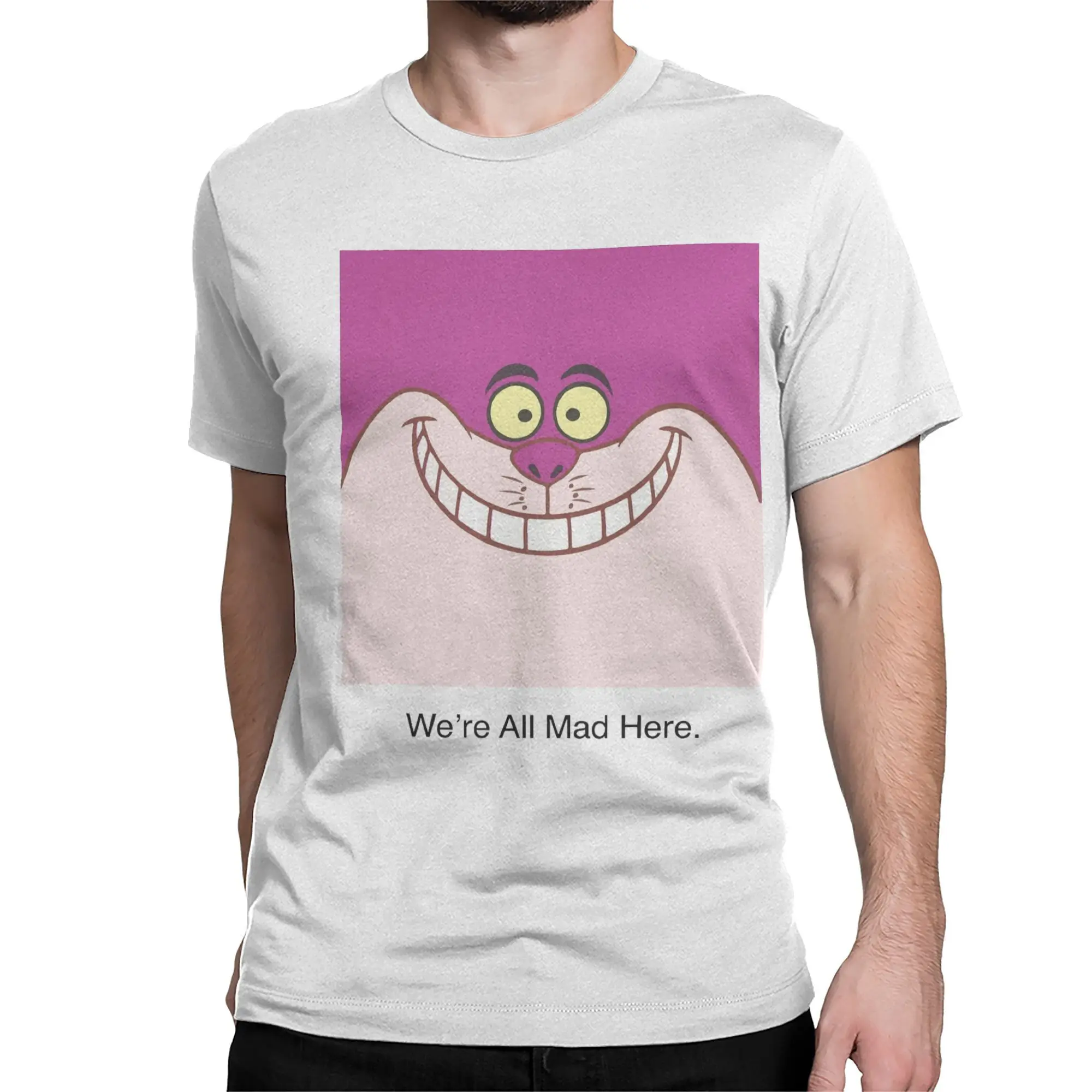 Cheshire Cat Smile Graphic T Shirts for Men Women  100% Cotton  Tee Shirt Clothing