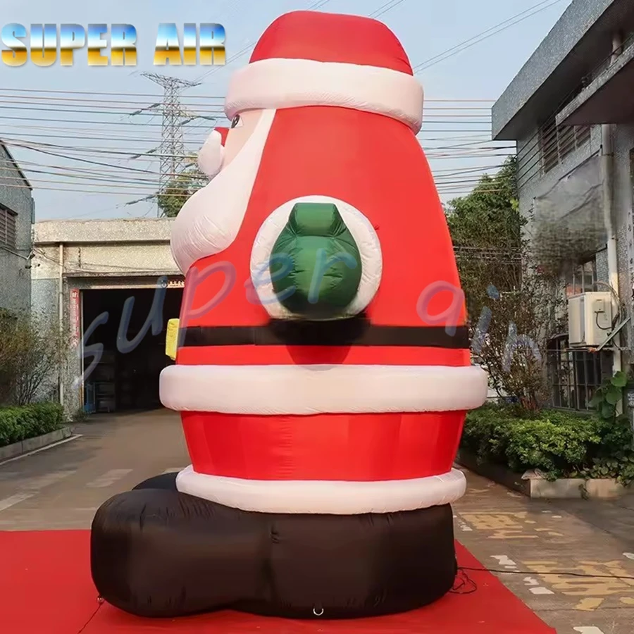 Natale vecchio uomo gonfiabile gigante Babbo Natale gonfiabile alto 4 m per decorazioni natalizie