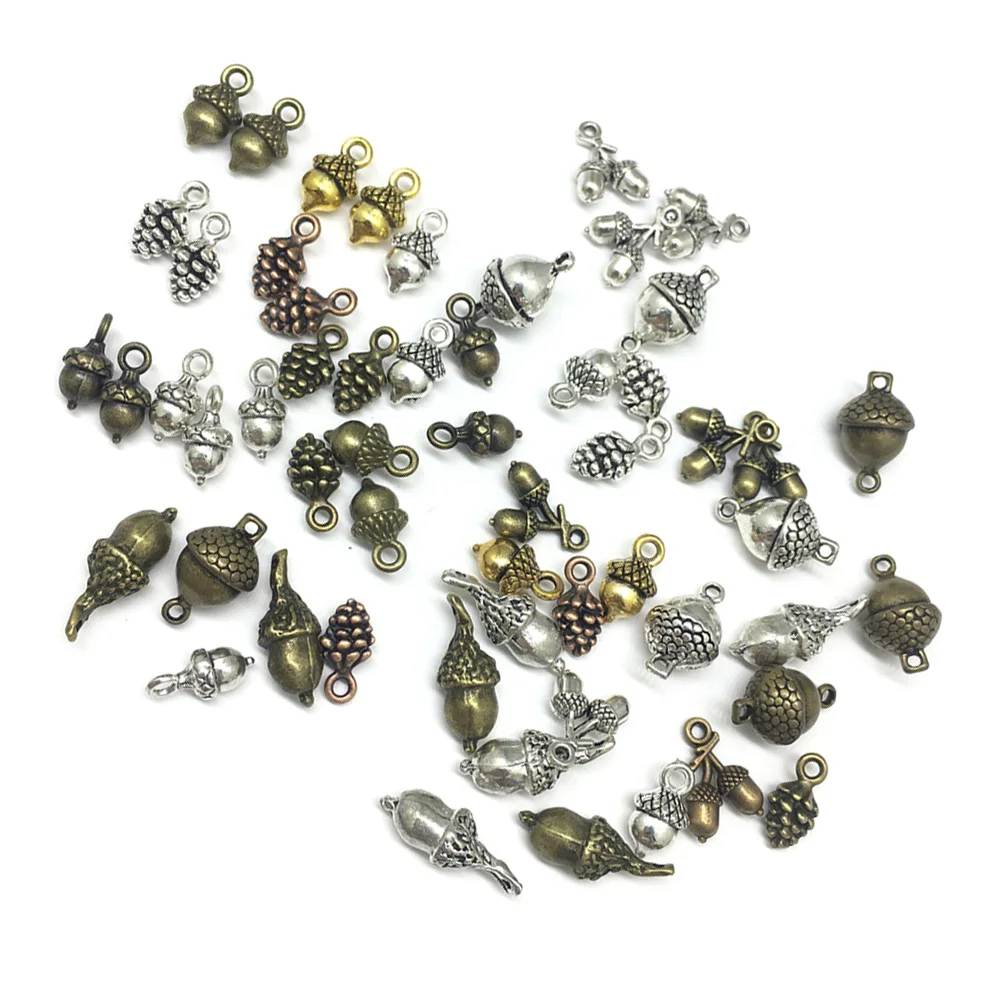 

50 шт. металлических подвесок в виде сосновых шишек для изготовления украшений, проектов DIY, изысканный классический дизайн, идеальный подарок для вечеринки