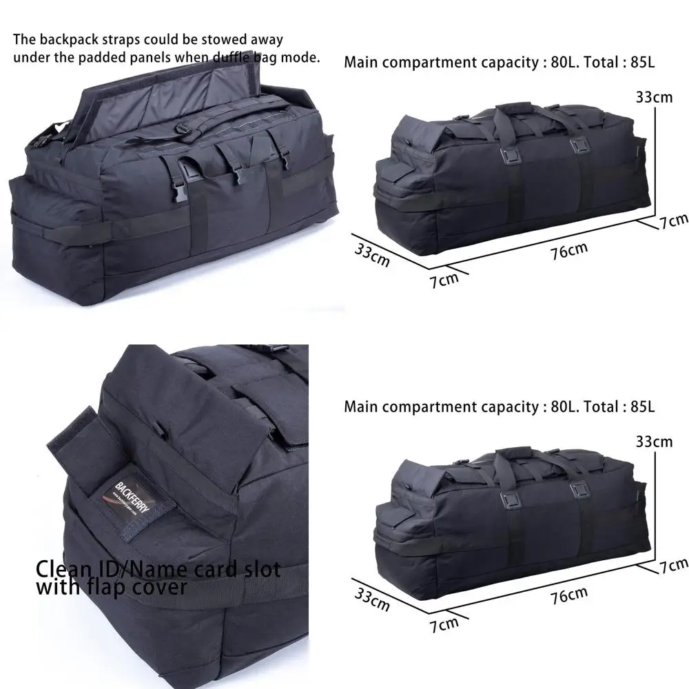 

85L Tactical Military Backpack for Field Gear and Equipment, Ideal for Deployment