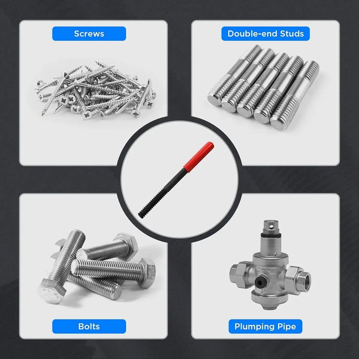 GTS 15-Piece Screw Thread Repair Tool Tapping Thread Repair Set Screw Thread Repair Auto Repair Tool Set