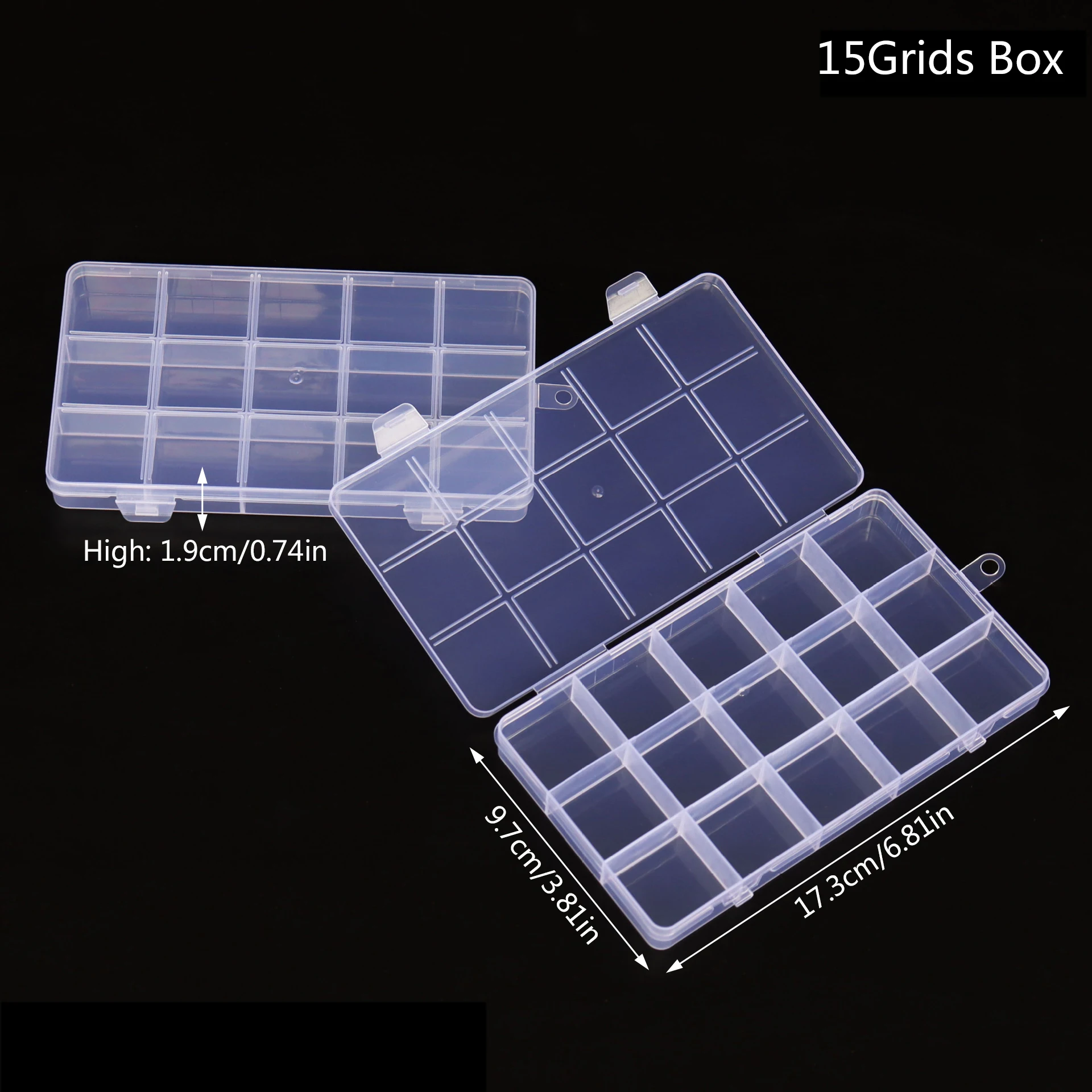 15/24/28Grids Transparente Kunststoff Organizer Box Schmuck Perlen Lagerung Container DIY Handwerk Ohrring Schmuck Rechteck Box fall – Detail 7