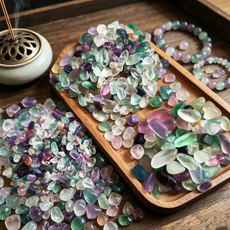 Natural Fluorite Stone Healing Crystal Reiki Quartz Energy Mineral Specimen Aquarium Home Decoration Diffuser Stone Gift Crystal