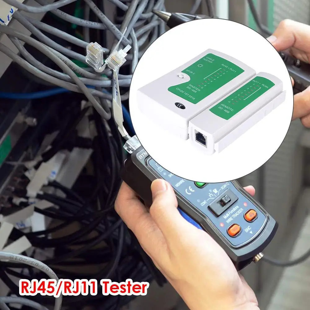 كاشف سلك شبكات خط إيثرنت جهاز اختبار كابل الشبكة المحمول جهاز اختبار كابل الشبكة RJ45 RJ11 LAN UTP