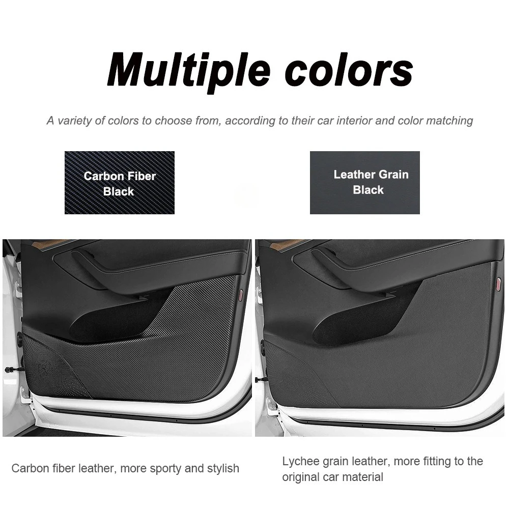 Anti-Kick-Pads für Autotüren für Tesla Model 3 Highland, Model Y Juniper YL 2021-2026, Schutzsticker für Handschuhfach, PU-Leder-Pads – Detail 2