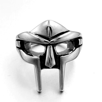 Vintage Goth Mf Doom Mask Adjustable Joint Ring For Men Gladiator Punk Egyptian Pharaoh Male Open Ring Jewelry