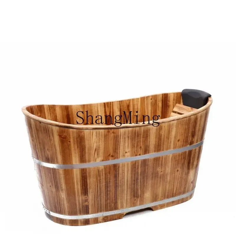 CL  basin solid wood household bucket with lid thickened adult bath wooden bucket bath wooden
