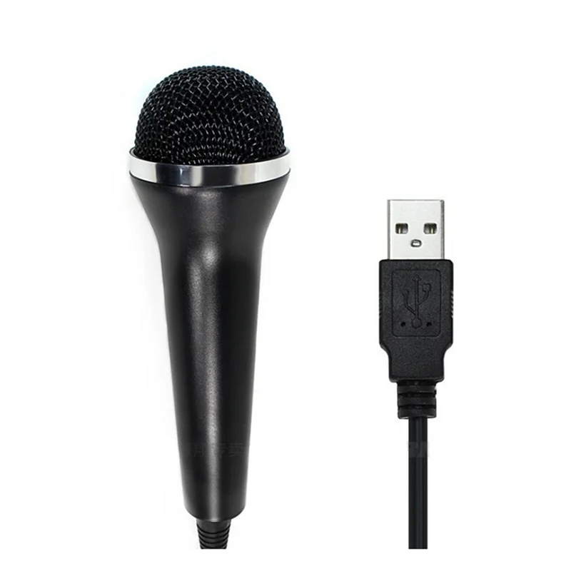 2X Microfono universale USB cablato Microfono karaoke per Switch Wii PS4 PS3 ONE/360/PC/PS2-[Y03A]
