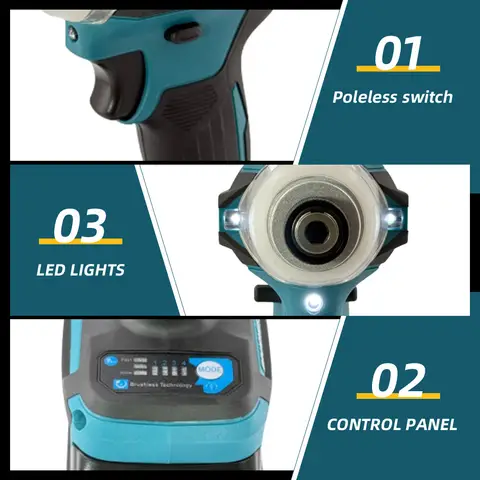 M-WALK DTD171 Borstlös Motor Slagskruvdragare Uppladdningsbar Borrmaskin Sladdlös Elektrisk Skruvdragare Elverktyg För Makita 18V Batteri 10 best sales drillpro kdw9422 - №3