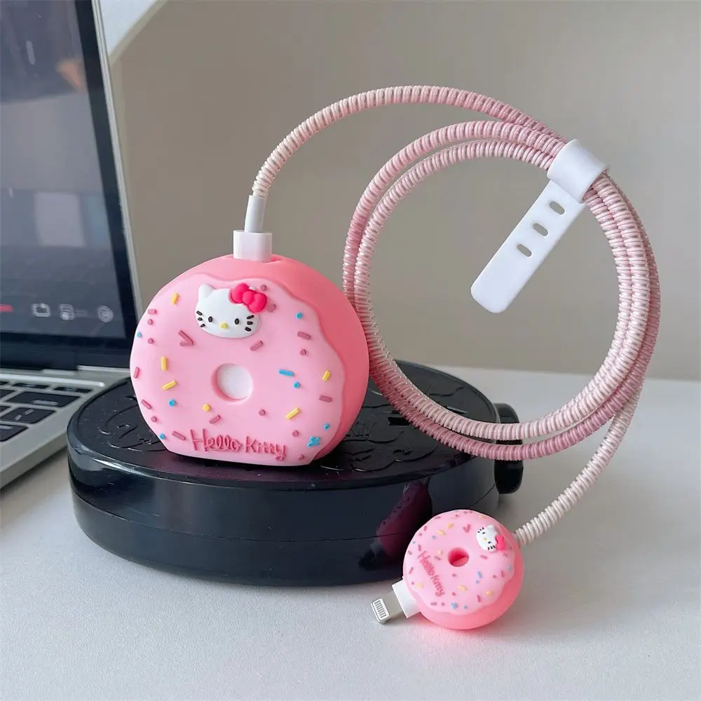 4Pcs/Set Cute 3D Cartoon Data Cable Protector Cover For iPhone / iPad 18W/20W kawaii Charger Case Phone Wire Cord Organizers