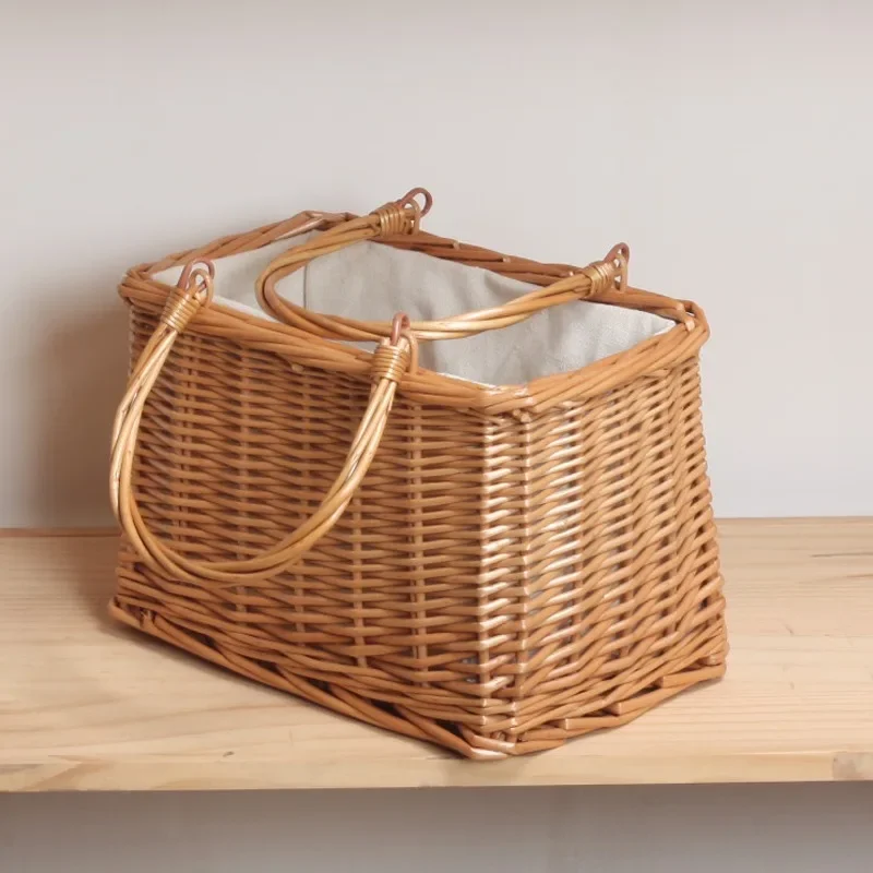 

Vine Basket, Rattan Weaving Rattan Bamboo Weaving Grass Willow Weaving Storage Basket