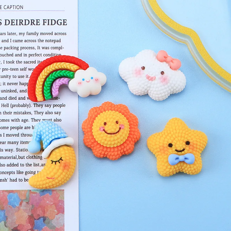 10 Stück Kawaii Cartoon Himmel Regenbogen Harz DIY Schuhe Hut Eisbox Haars pange Handy hülle Sammelalbum Creme Kleber Flat Back Harz