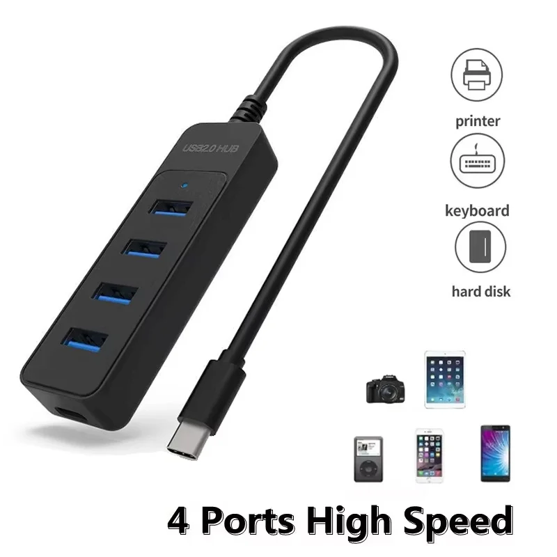 USB 3.0 Power Adapter 4 Ports Multi USB Splitter Hub USB Type C HUB Multiple Expander High Speed For Computer Laptop Accessories