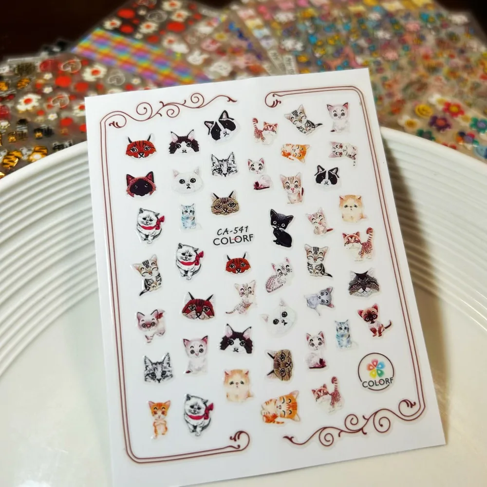 1개 멜로디 만화 애니메이션 네일 스티커 DIY 프레스온 네일 아트 장식 단일 조각