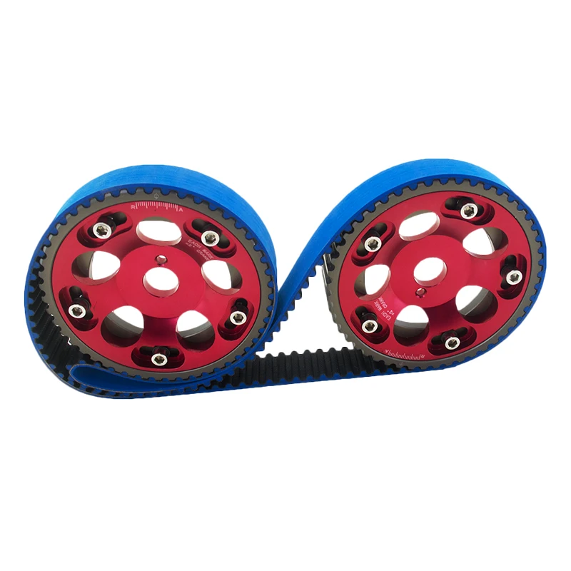 WLR RACING - HNBR Racing Timing Belt BLUE + Aluminum Cam Gear Red FOR Toyota 1JZ 1JZGTE 1JZ-GTE WLR-TB1005B+6531R